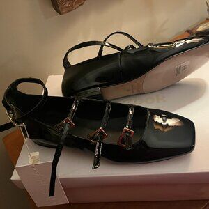 Luke Onix Black Leather Ballet Flats (Alohas)
